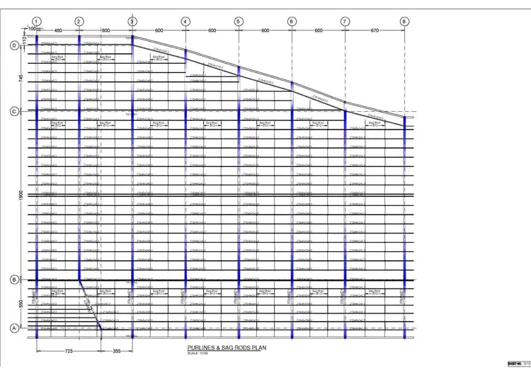 پوشش سقف سوله-نقشه شماره ۲ - 09132860726